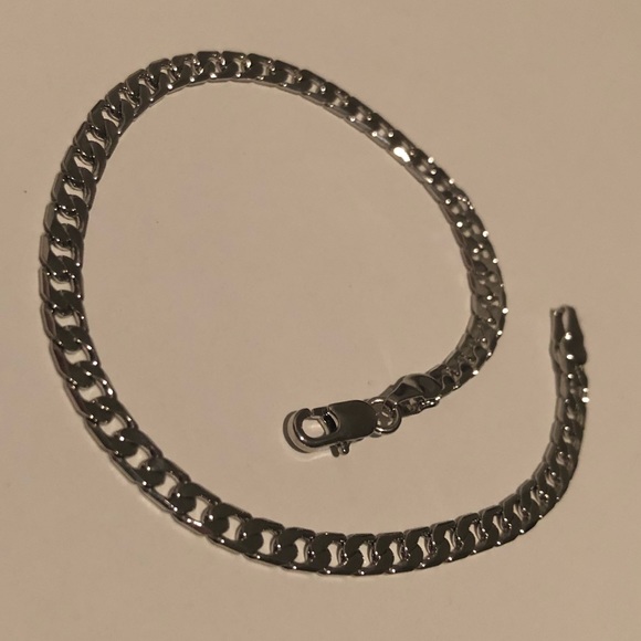 Silver Stainless Steel Cuban Link Bracelet - Picture 5 of 6